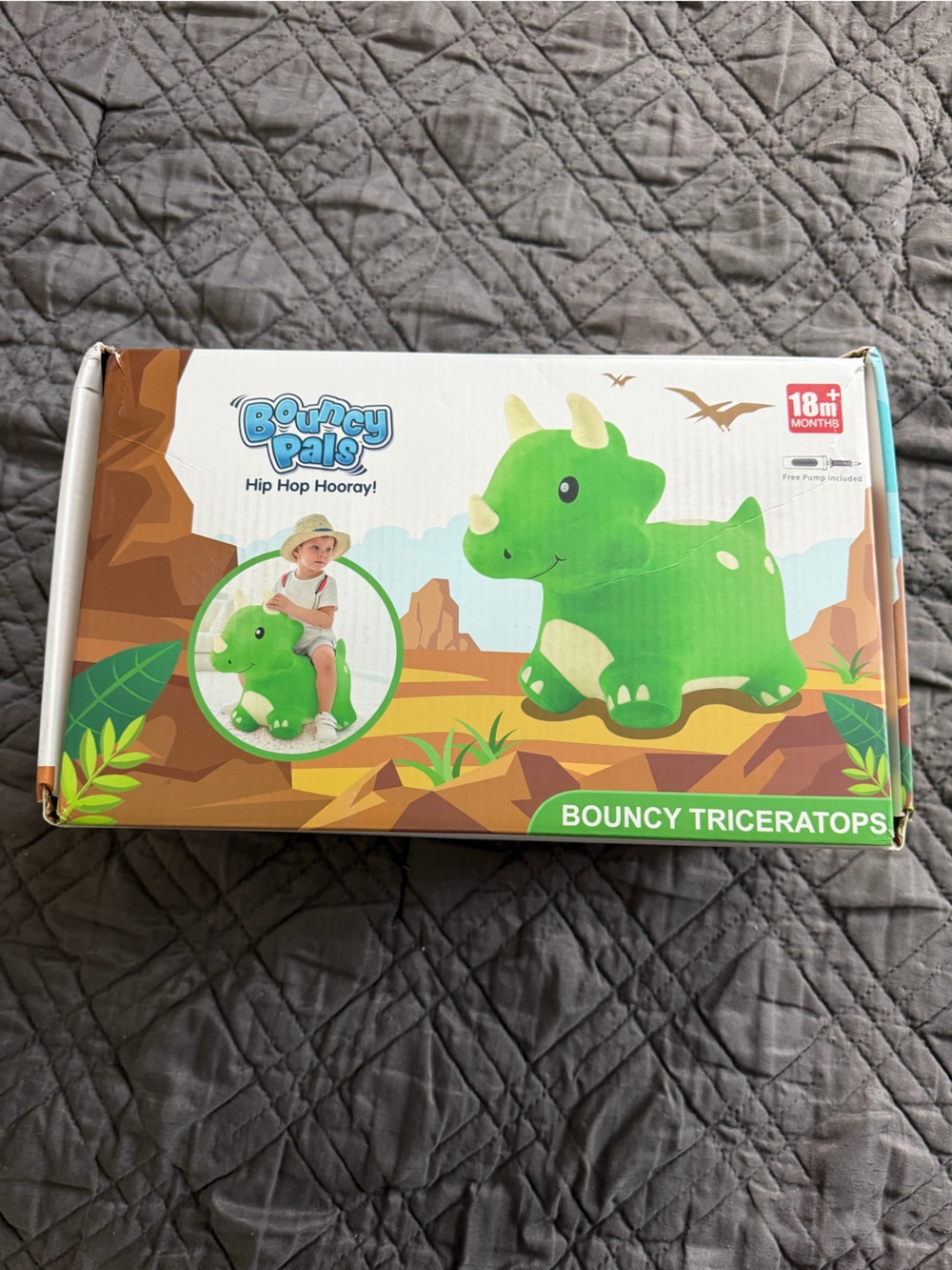 Bouncy Pals - Green Triceratops Hopper for Kids